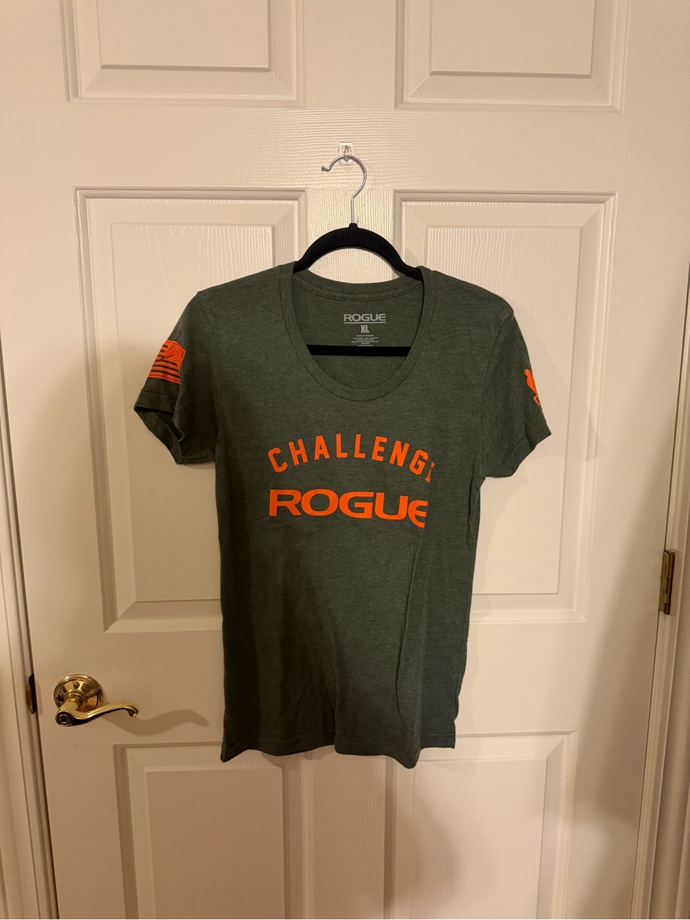 Rogue Olive Green Short-Sleeve 'Challenge' Graphic Tee with Orange Print